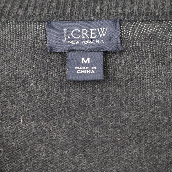 J Crew Sweater Mens Medium Cotton Cashmere V Neck knit charcoal Casual Pullover - Picture 3 of 9